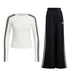Bộ Quần Áo Nữ Adidas Essentials 3 Stripes JW4643/HZ5747 Màu Đen Trắng Size M (Form Á)