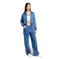 Bộ Quần Áo Nữ Adidas Track Top Denim Adicolor JD2570 JD2574 Màu Xanh Size L