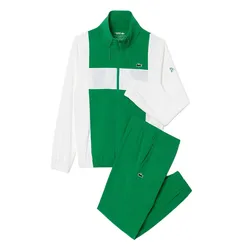 Bộ Quần Áo Pickleball/Tennis Nam Lacoste Sport x Novak Djokovic White Green Tracksuit Màu Xanh Trắng Size 3