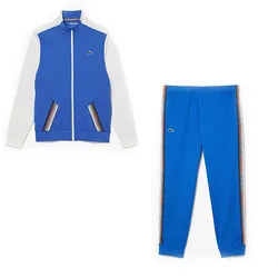 Bộ Thể Thao Nam Lacoste Tennis Full Zip Sweatshirt Sky Blue White Màu Xanh Trắng Size 3