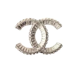 Cài Áo Nữ Chanel CC Mark Brooch Silver Màu Bạc