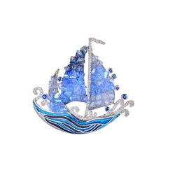 Cài Áo Nữ Meri Blue Sailboat BR911 Màu Xanh