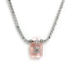Dây Chuyền Nữ Chanel Perfume Bottle Necklace Crystal Silver Tone Màu Bạc