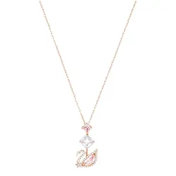 Dây Chuyền Swarovski Dazzling Swan Y Necklace Multi Colored Rose Gold Tone Plated 5473024 Màu Vàng Hồng