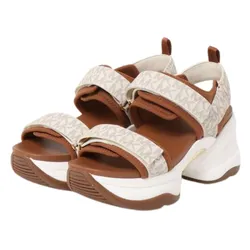 Dép Sandal Nữ Michael Kors Maverick Sandal MK Sig Semi Lux 43S2MVFA3B - Vanila Màu Trắng Ngà Size 36