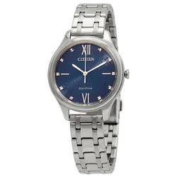 Đồng Hồ Citizen Eco-Drive Blue Dial Elegant Watch EM0500-73L Màu Bạc