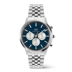 Đồng Hồ Nam Daniel Wellington Iconic Chronograph Arch 5-Link Arctic Panda DW00100874 Màu Bạc/Xanh