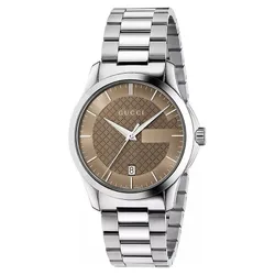 Đồng Hồ Nam Gucci G-Timeless Chocolate Watch 38mm Màu Bạc Nâu