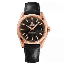 Đồng Hồ Nam Omega Seamaster Aqua Terra 18K Rose Gold 23153392106003 Màu Đen/ Vàng Hồng