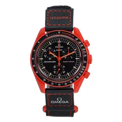 Đồng Hồ Nam Omega x Swatch Bioceramic Moonswatch Mission On Earth Lava SO33O100 Màu Đỏ - Đen