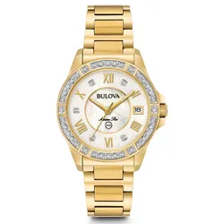 Đồng Hồ Nữ Bulova 98R235 Marine Star Diamond Watch Màu Vàng/ Trắng