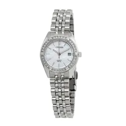 Đồng Hồ Nữ Citizen Crystal Mother Of Pearl Dial Watch EU6060-55D Màu Bạc