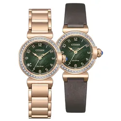 Đồng Hồ Nữ Citizen Quartz Eco-Drive L EM1123-62X Màu Xanh/ Vàng Hồng (Tặng Kèm Bộ Dây)