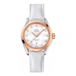 Đồng Hồ Nữ Omega Aqua Terra 150m 231.23.34.20.55.001 Co‑Axial 34 Màu Trắng - Vàng Hồng