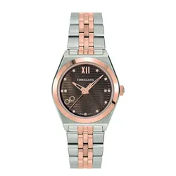 Đồng Hồ Nữ Salvatore Ferragamo Vega New Diamond Watch SFKJ00423 Màu Demi Mặt Nâu