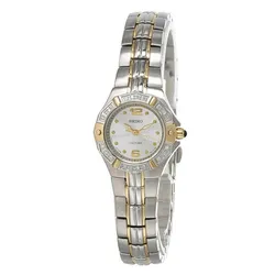 Đồng Hồ Nữ Seiko Coutura Silver Dial 2-Tone S-Steel Women's Watch SXGN26 Màu Bạc