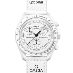 Đồng Hồ Omega x Swatch Mission To The Moonphase Full Moon SO33W700 Màu Trắng