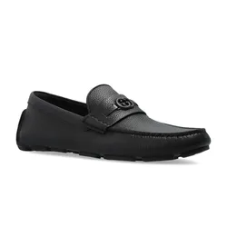 Giày Lười Nam Gucci Black Leather Loafers Màu Đen Size 40.5