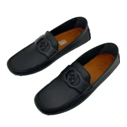 Giày Lười Nam Gucci Interlocking G Leather Shoes Màu Đen Size 40