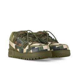 Giày Sneaker Nam Louis Vuitton LV Maxi Trainers Khaki Green 1ACNCT Màu Xanh Họa Tiết