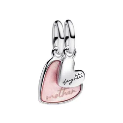Hạt Vòng Charm Pandora Splittable Mother & Daughter Dangle Charm 793766C01 Màu Hồng
