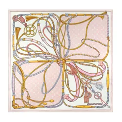 Khăn Lụa Nữ Louis Vuitton LV 90 Scarf M78444 Màu Hồng Nhạt