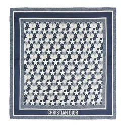 Khăn Nữ Christian Dior Etoile Silk Blue Scarf 70 x 70 cm Màu Xanh Họa Tiết