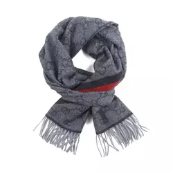Khăn Quàng Cổ Gucci GG Logo Wool Scarf 165904 3G646 Màu Xanh