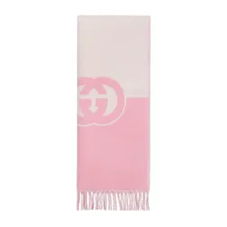 Khăn Quàng Cổ Nữ Gucci Wool Cashmere Scarf With Interlocking G Màu Hồng