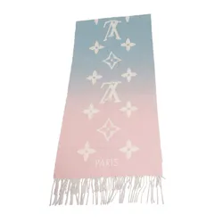 Khăn Quàng Cổ Louis Vuitton LV Scarf M70868 Wool Light Blue/Pink Màu Xanh Phối Hồng