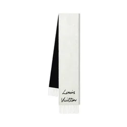Khăn Quàng Cổ Unisex Louis Vuitton LV M92527 Fluffygram Scarf Màu Đen Trắng