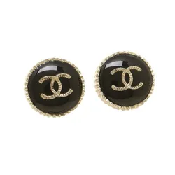 Khuyên Tai Nữ Chanel Coco Mark Earrings In Black And Gold Màu Đen Vàng