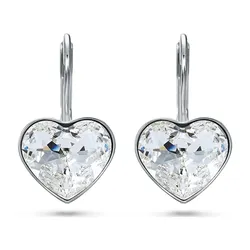 Khuyên Tai Nữ Swarovski Clear Crystal Heart Earrings 5687414 Màu Bạc Trắng