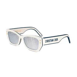 Kính Mát Nữ Dior Diorpacific S2U 95A8 White Geometric Màu Trắng Xám