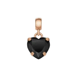 Mặt Dây Chuyền Daniel Wellington Charm Heart Black Crystal RG Màu Vàng Đen