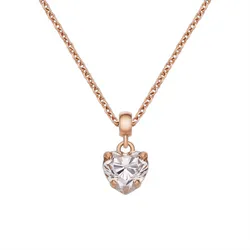 Mặt Dây Chuyền Daniel Wellington Heart White Crystal Charm RG Màu Vàng Hồng