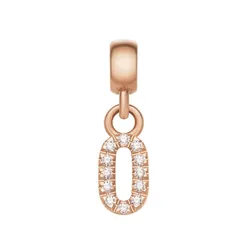 Mặt Dây Chuyền Daniel Wellington Zirconia - Crystal Number Charm Rose Gold Màu Vàng Hồng (Số 0)