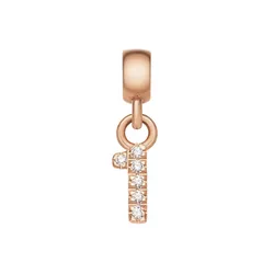 Mặt Dây Chuyền Daniel Wellington Zirconia - Crystal Number Charm Rose Gold Màu Vàng Hồng (Số 1)