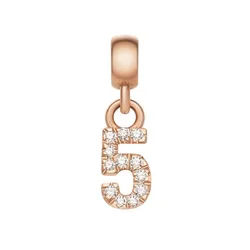 Mặt Dây Chuyền Daniel Wellington Zirconia - Crystal Number Charm Rose Gold Màu Vàng Hồng (Số 5)