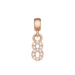 Mặt Dây Chuyền Daniel Wellington Zirconia - Crystal Number Charm Rose Gold Màu Vàng Hồng (Số 8)