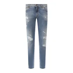 Quần Jean Nam Dolce & Gabbana D&G Tag Gold Chữ DG (Slim) GY07CD G8AN0  Màu Xanh Size 44