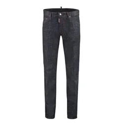 Quần Jean Nam Dsquared2 Blue With Logo Printed Cool Guy Fit S74LB0948 S30485 470 Màu Đen Size 44