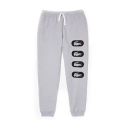 Quần Nỉ Nam Lacoste Crocodile Print Fleece Joggers XH7063-51 CCA Màu Ghi Xám Size 3