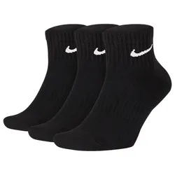 Set 3 Đôi Tất Cổ Trung Nike Everyday Cushioned Training Ankle SX7667-010 Màu Đen Size 21-23cm
