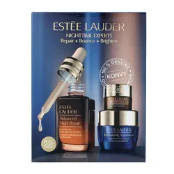 Set Dưỡng Da Estée Lauder Nighttime Experts Skincare Repair + Bounce + Brighten 3 Món