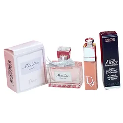 Set Nước Hoa Nữ Miss Dior Parfum 5ml + Son Dior Addict Lip Maximizer 001 Pink Mini Màu Hồng