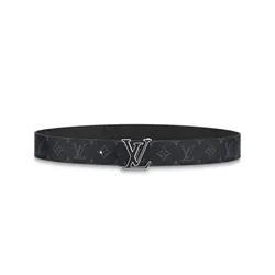 Thắt Lưng Nam Louis Vuitton LV Initiales 40mm Reversible Belt M0157T Màu Xám Đen Size 90