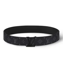 Thắt Lưng Nam Louis Vuitton LV Initiales Belt 40mm M0449Q Black Màu Đen Xám Size 90