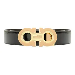 Thắt Lưng Nam Salvatore Ferragamo Gold Logo Black 670128-0772394 Màu Đen Size 95