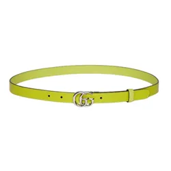 Thắt Lưng Nữ Gucci Emboss With Initials GG Marmont Thin Belt ‎409417 0YA0Y 3520 Màu Xanh